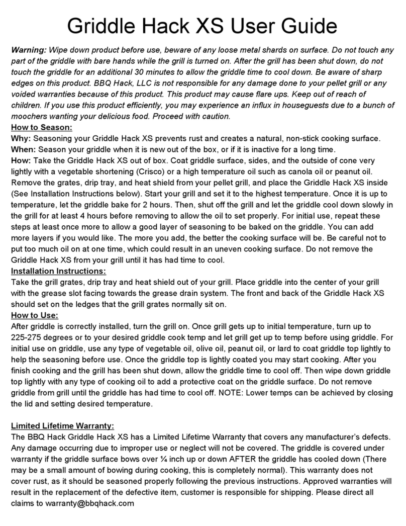 BBQ Hack Griddle Hack XS User manual