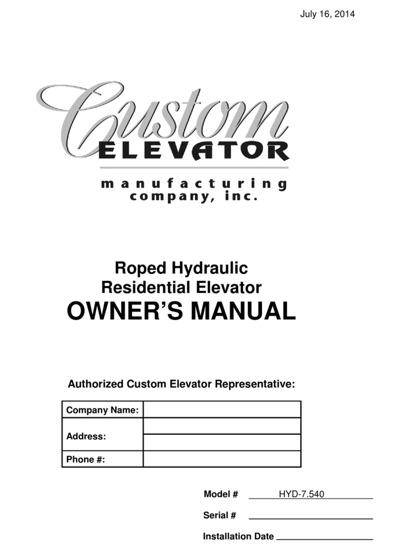 Custom Elevator HYD-7.540 User manual