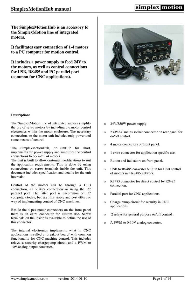 Simplex Motion SimplexMotionHub User manual