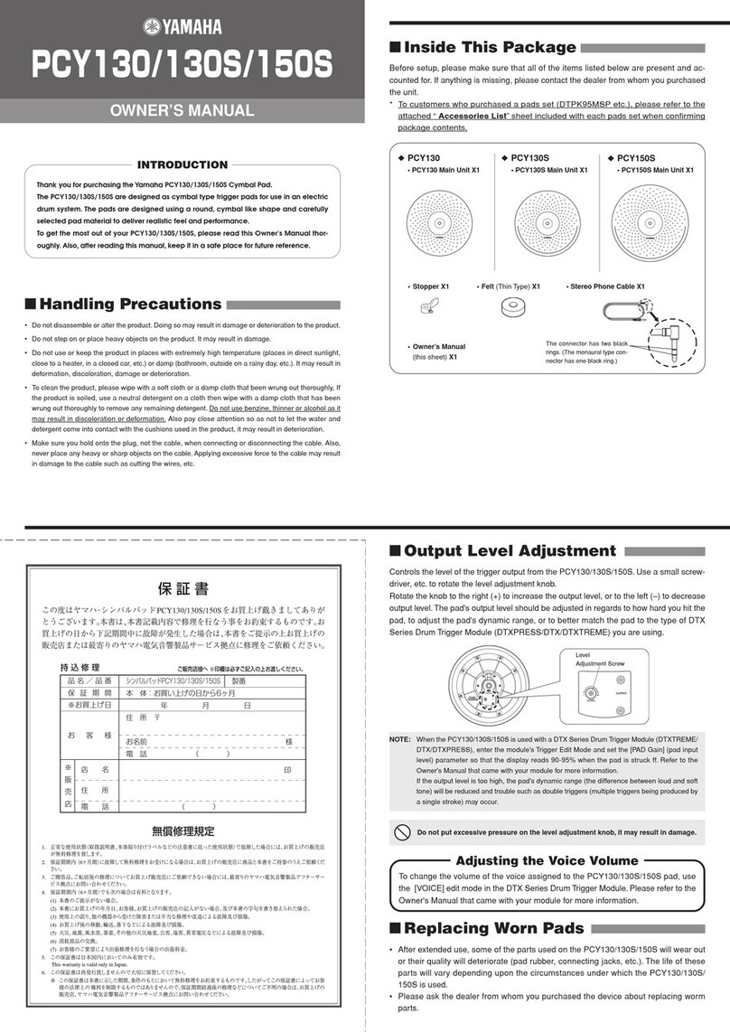 Yamaha PCY130 owner's manual