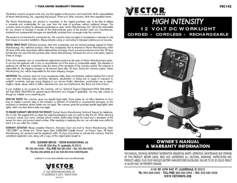 Vector VEC142 Instruction Manual
