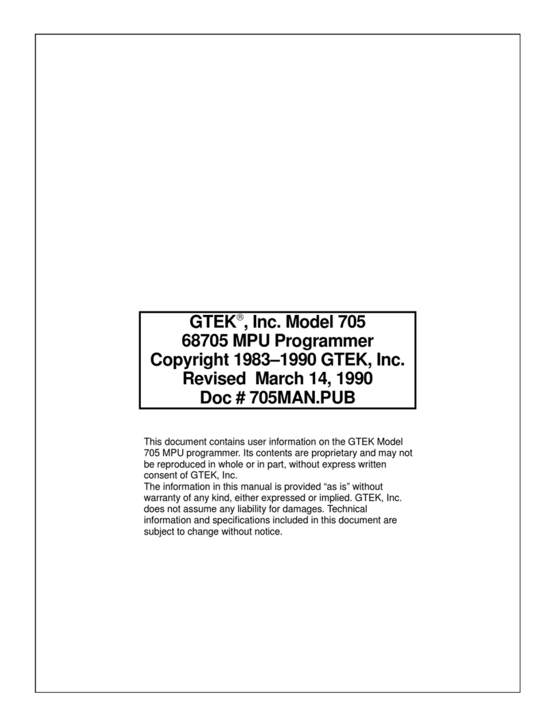 G-Tek 705 User manual