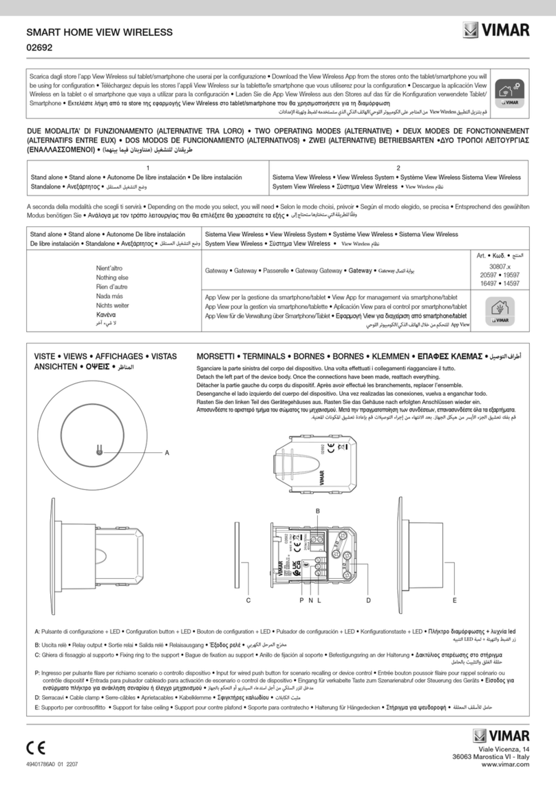 Vimar 30807 Series User manual