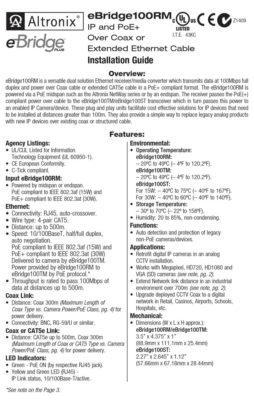 Altronix eBridge100RM User manual Altronix eBridge100RM User manual