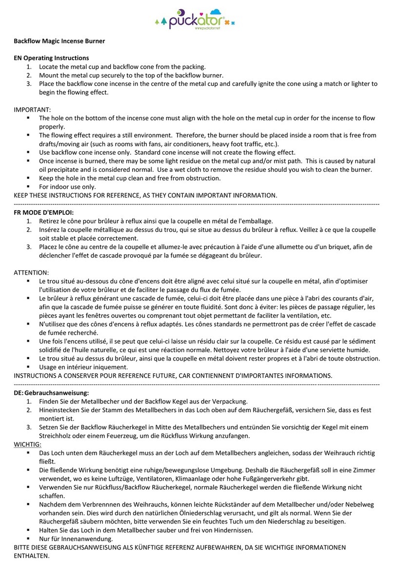 Puckator Backflow Magic User manual