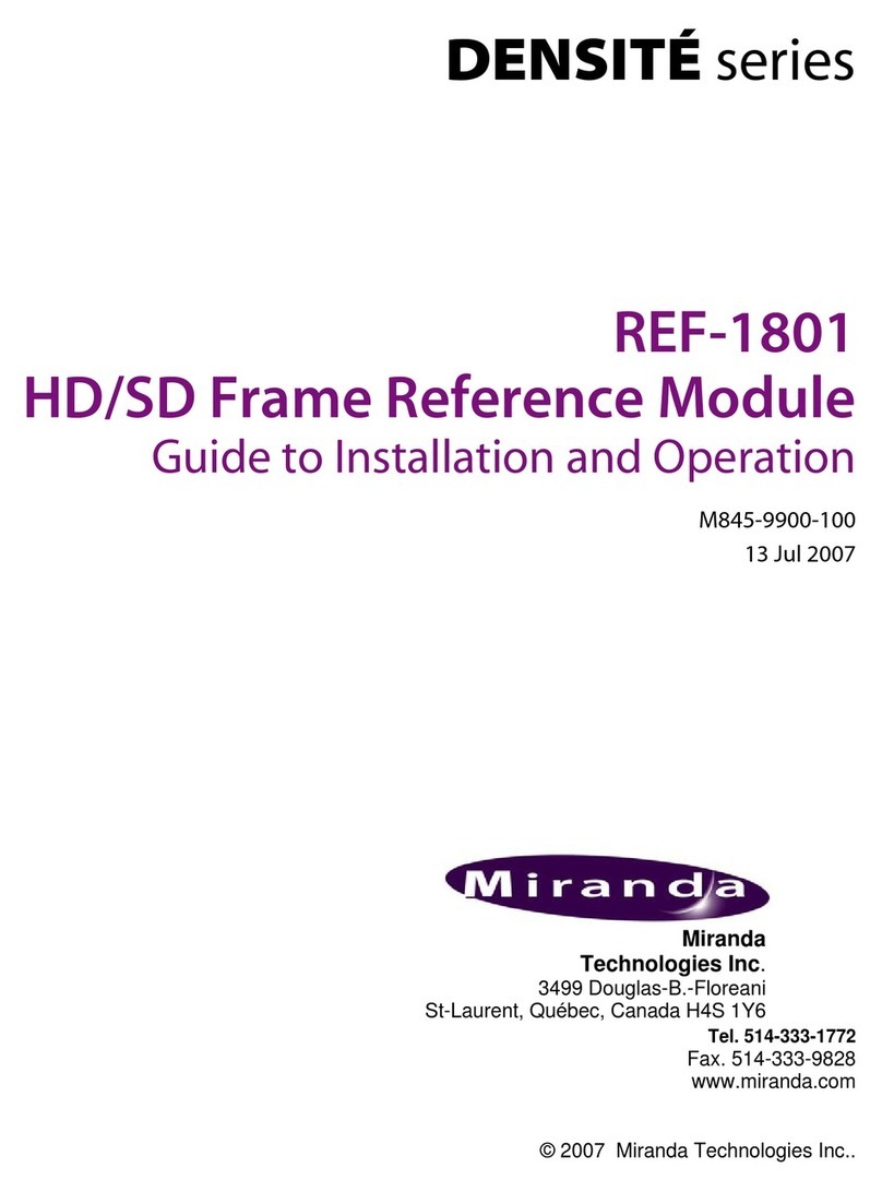 Miranda REF-1801 Instruction Manual