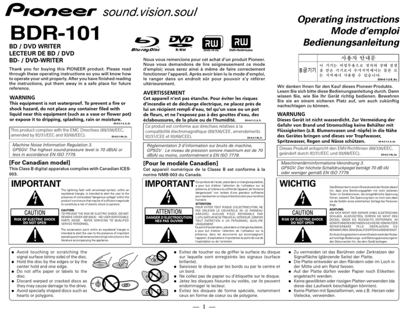 Pioneer BDR-101 User manual