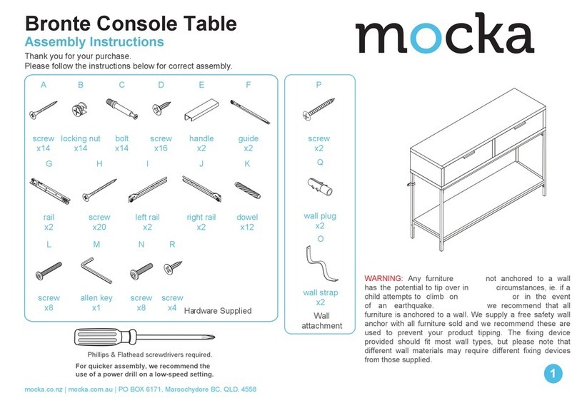 Mocka Bronte Console Table User manual Mocka Bronte Console Table User manual