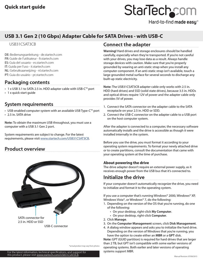 StarTech.com USB31CSAT3CB User manual