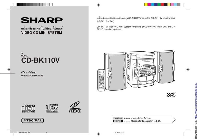 Sharp CD-BK110V User manual