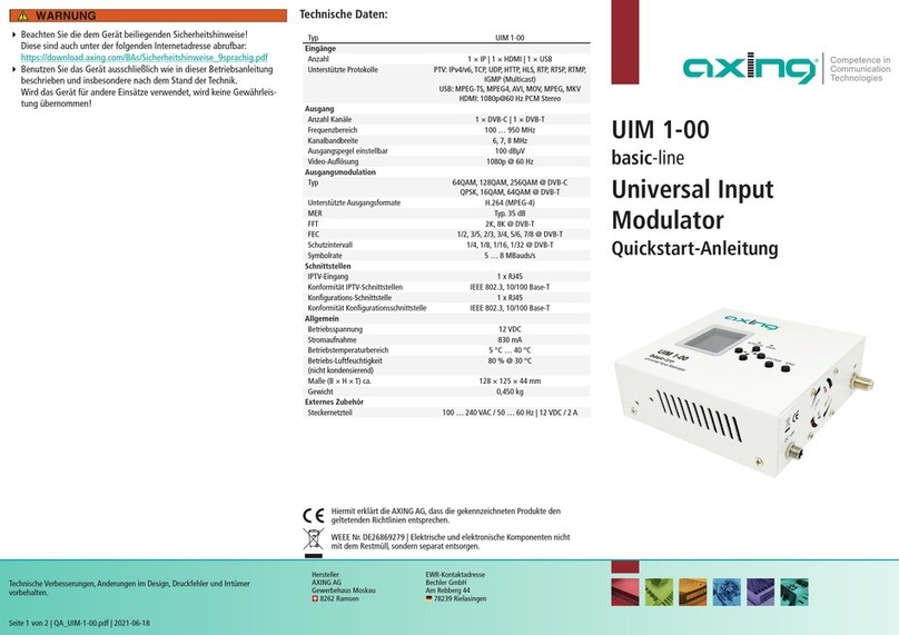 axing basic UIM 1-0 User manual