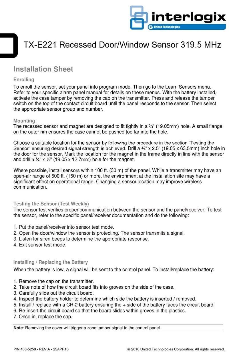 United Technologies Interlogix TX-E221 Assembly instructions
