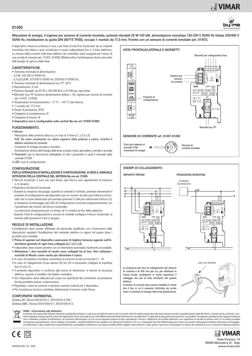 Vimar 01450 User manual