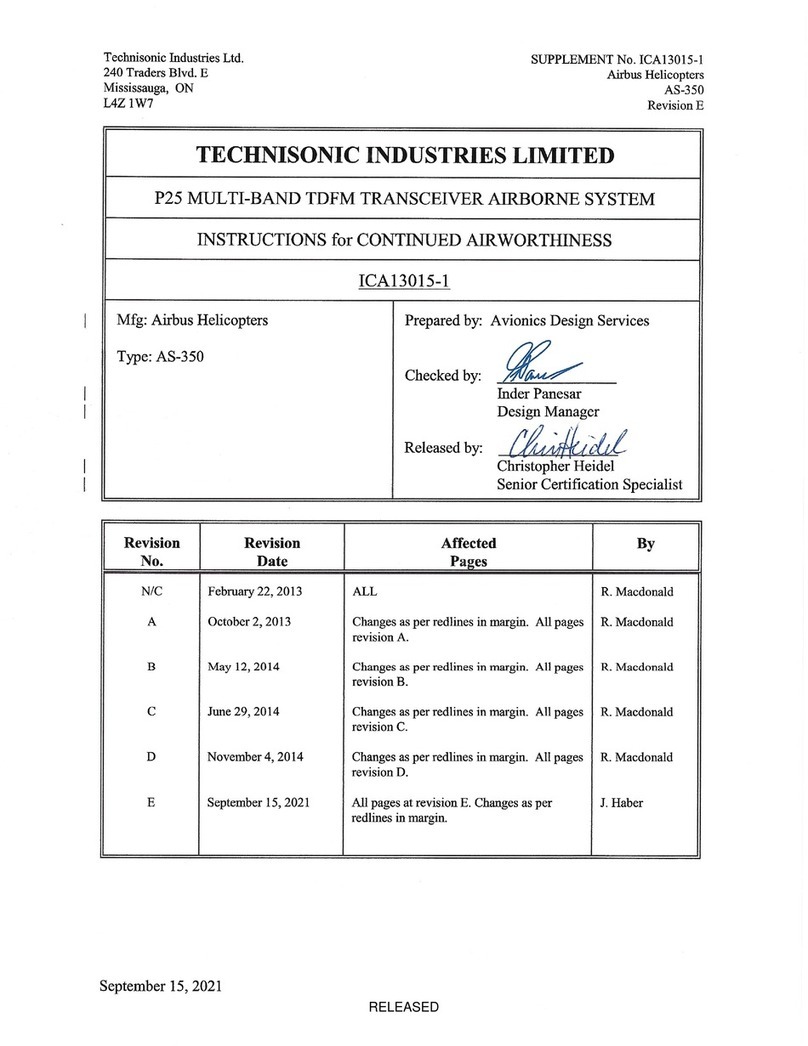 Technisonic Industries Limited AS-350 User manual