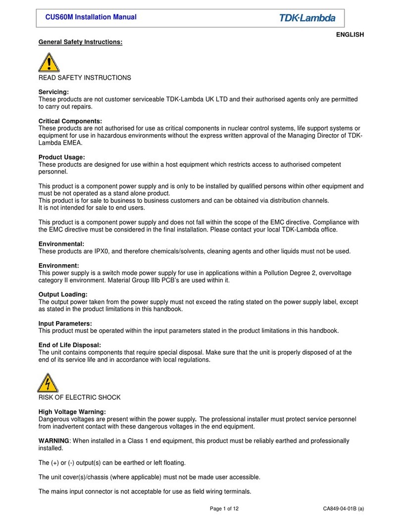 TDK-Lambda CUS60M User manual