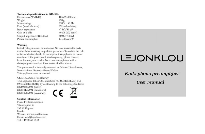 Lejonklou KINKI3 User manual