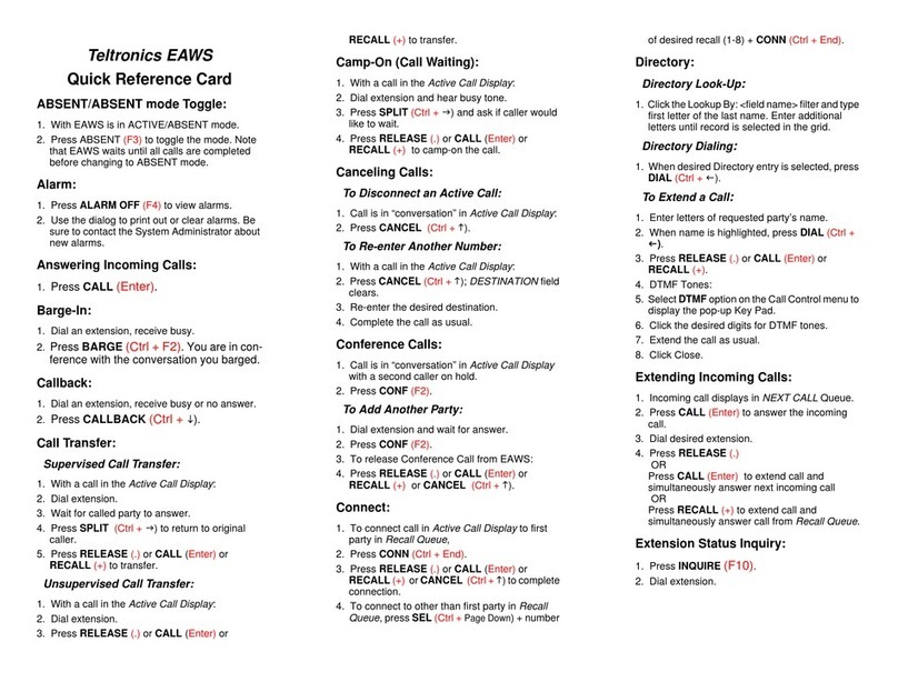 Teltronics EAWS Reference guide