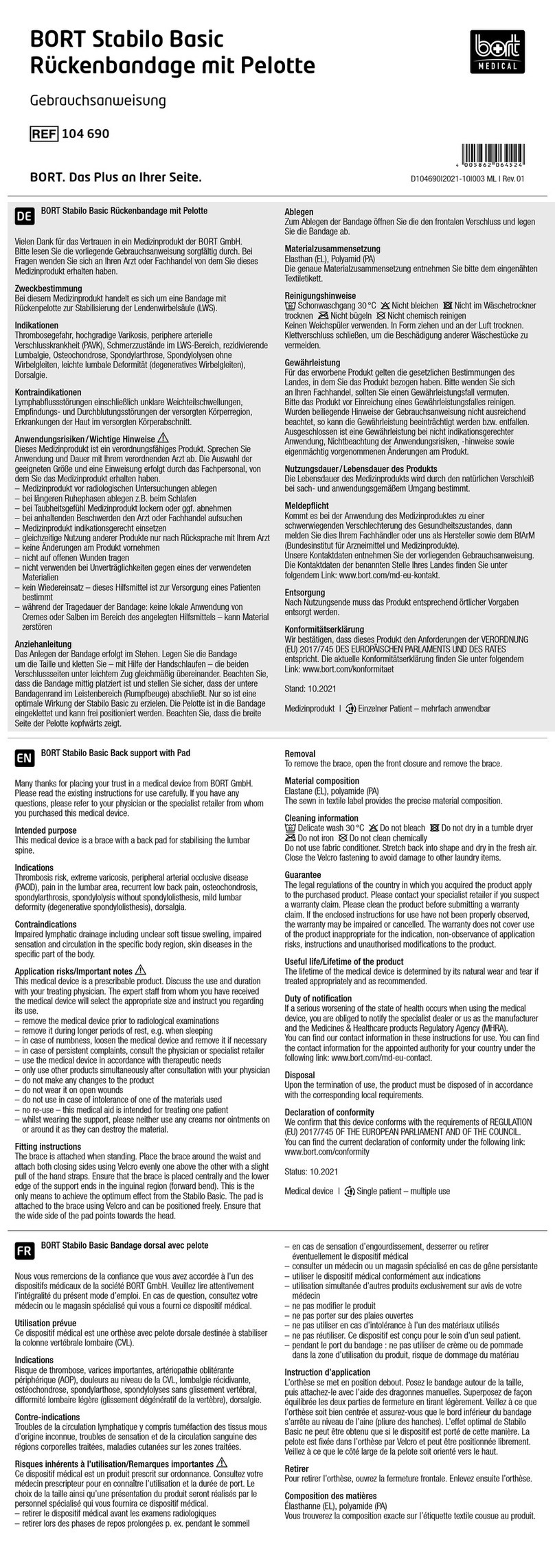 Bort Stabilo Basic User manual