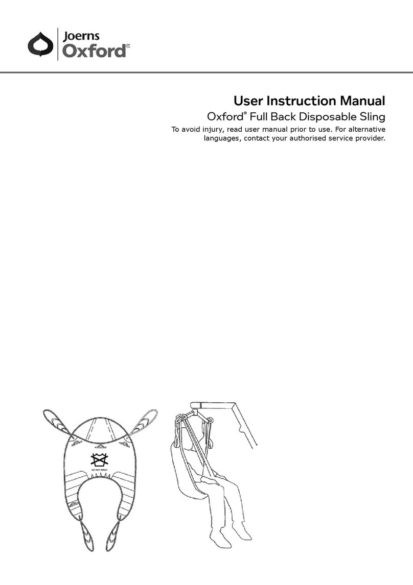 Joerns Oxford High Back Sling Operator's manual