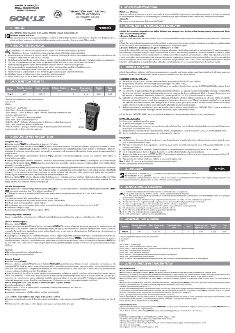 Schulz TES015 User manual Schulz TES015 User manual