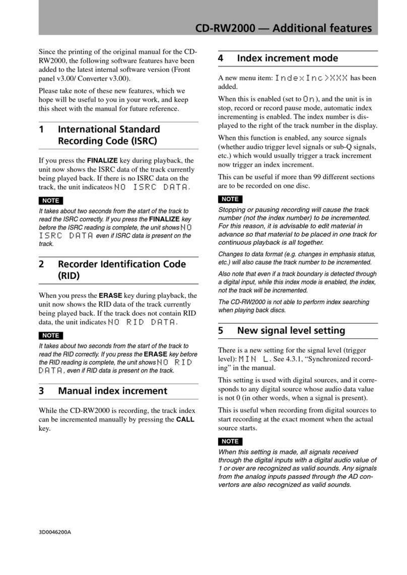 Teac CD-RW2000 Owner's manual