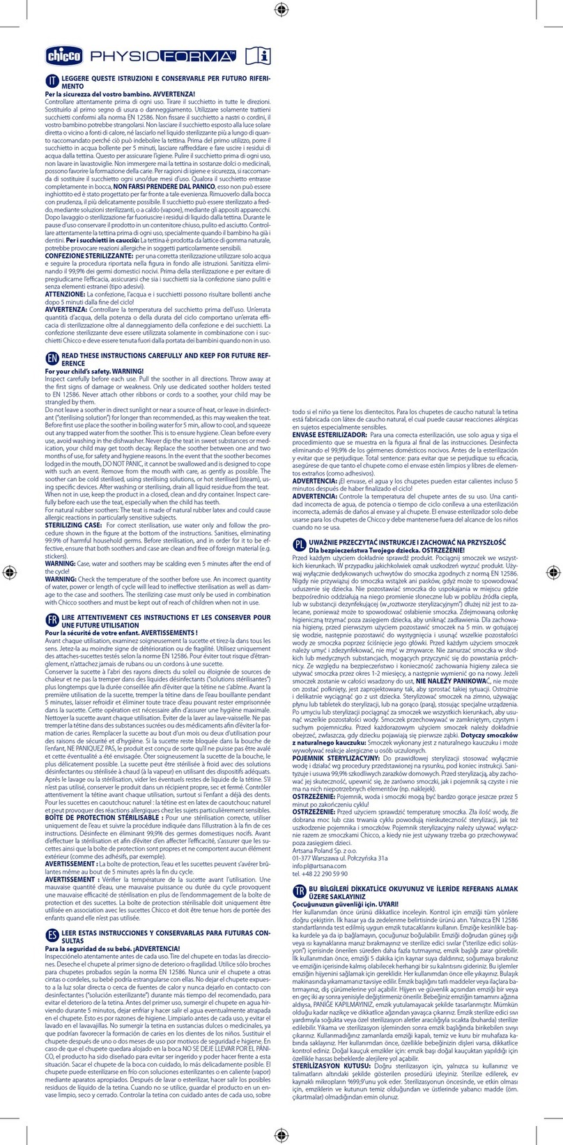 Chicco PHYSIOFORMA User manual
