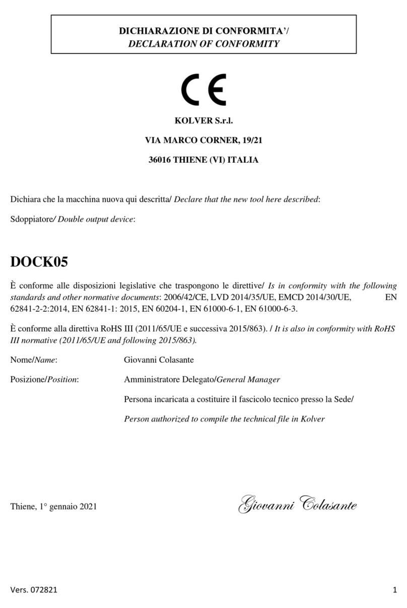 Kolver DOCK05 User manual Kolver DOCK05 User manual