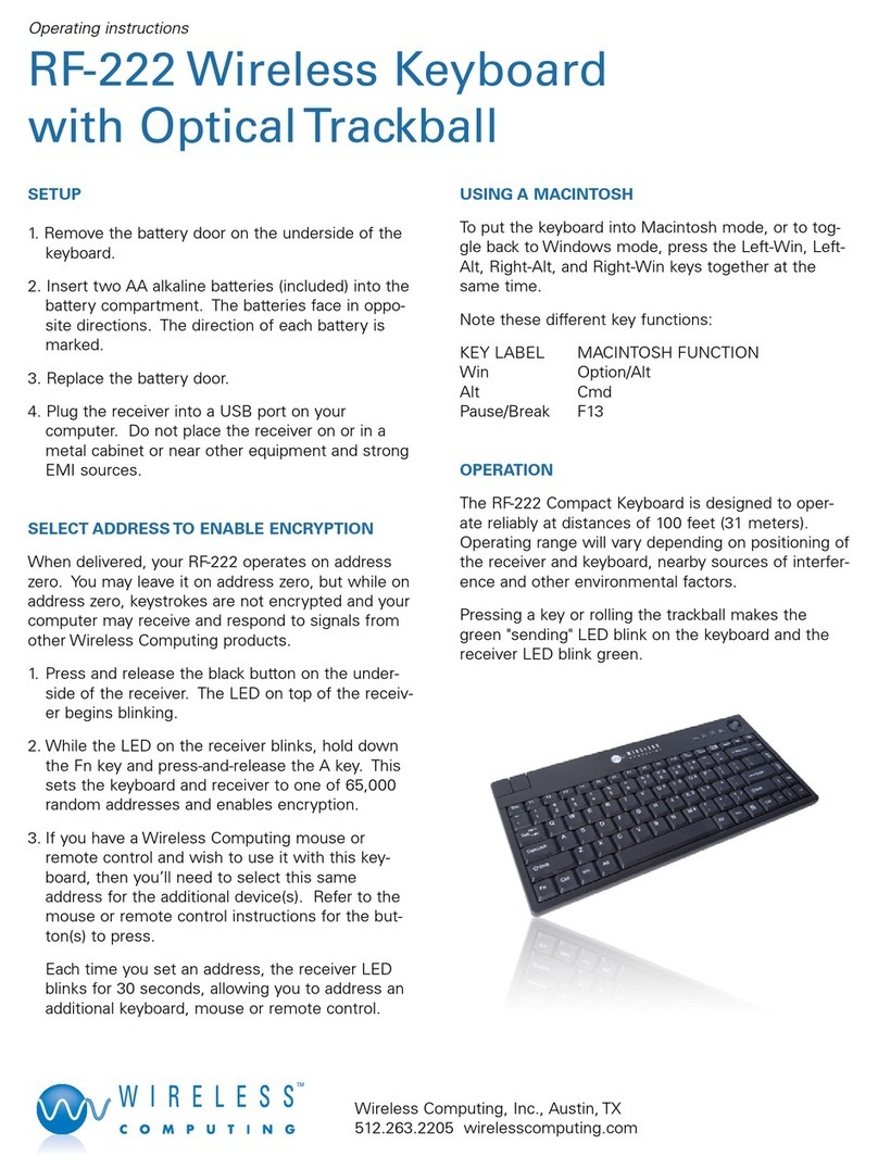 Wireless Computing RF-222 User manual Wireless Computing RF-222 User manual