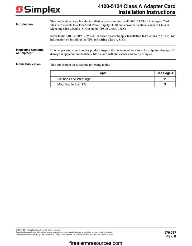 Simplex 4100-5124 User manual