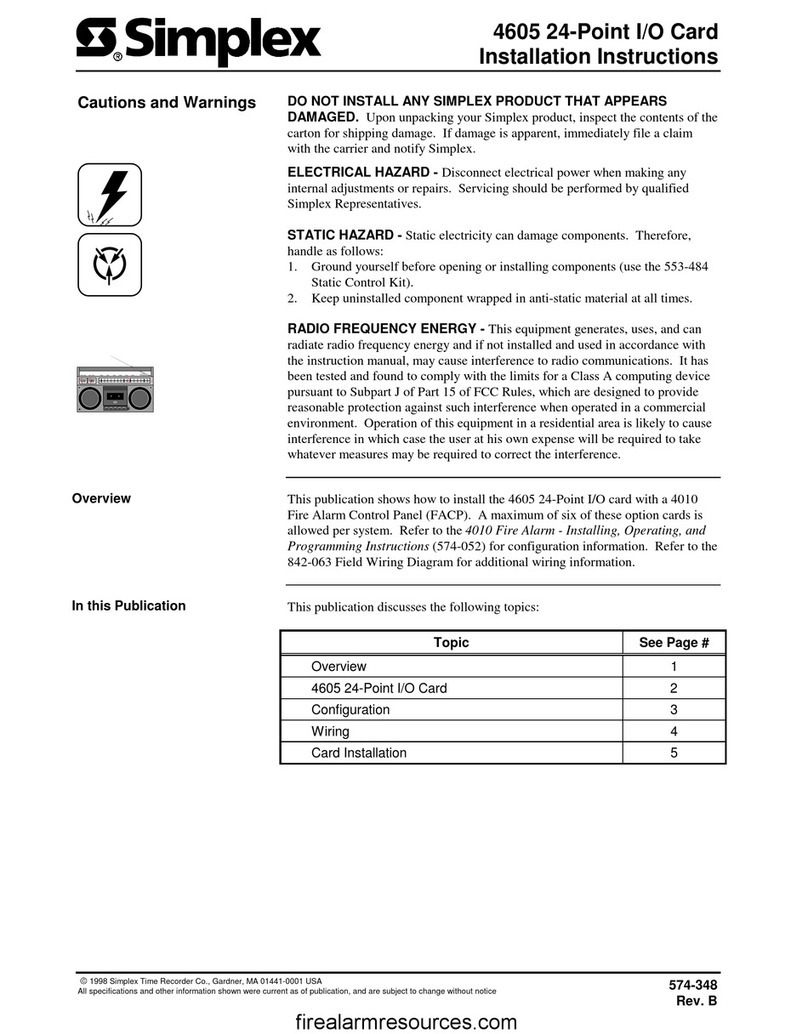 Simplex 4605 User manual