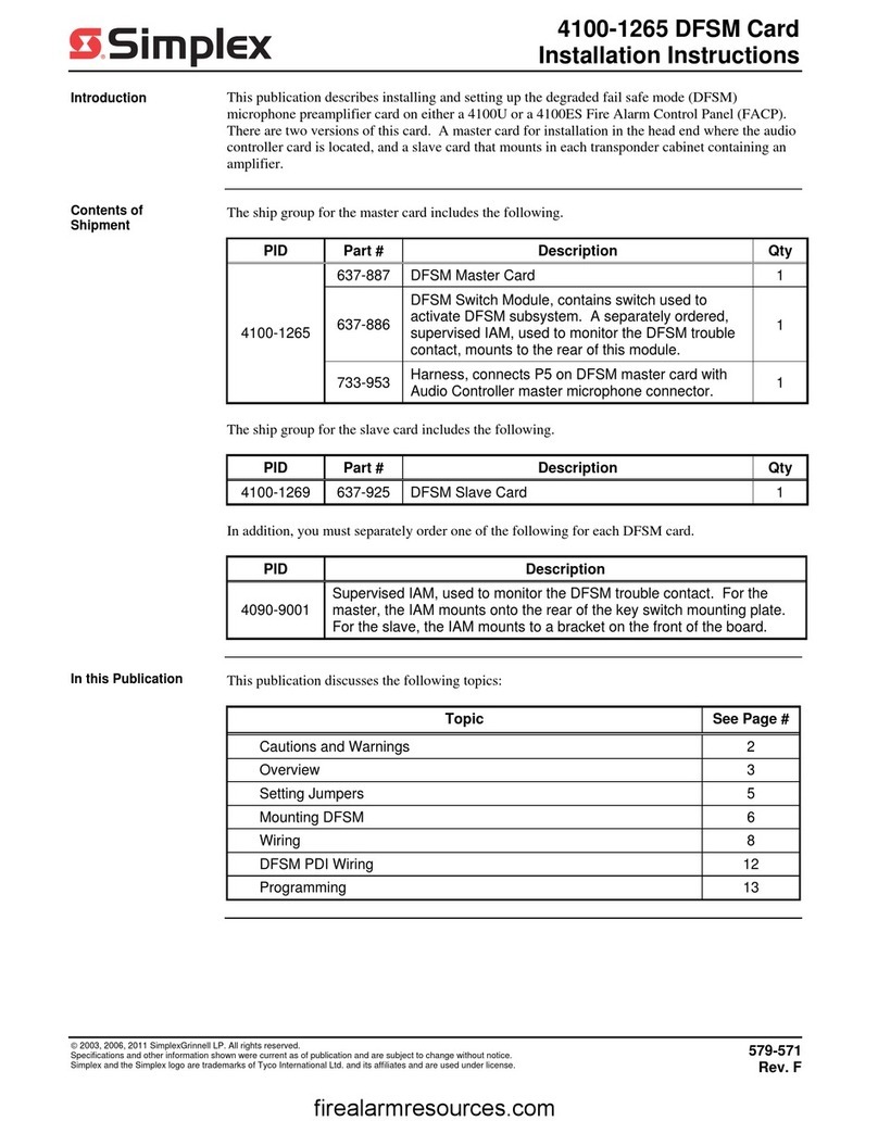 Simplex 4100-1265 User manual