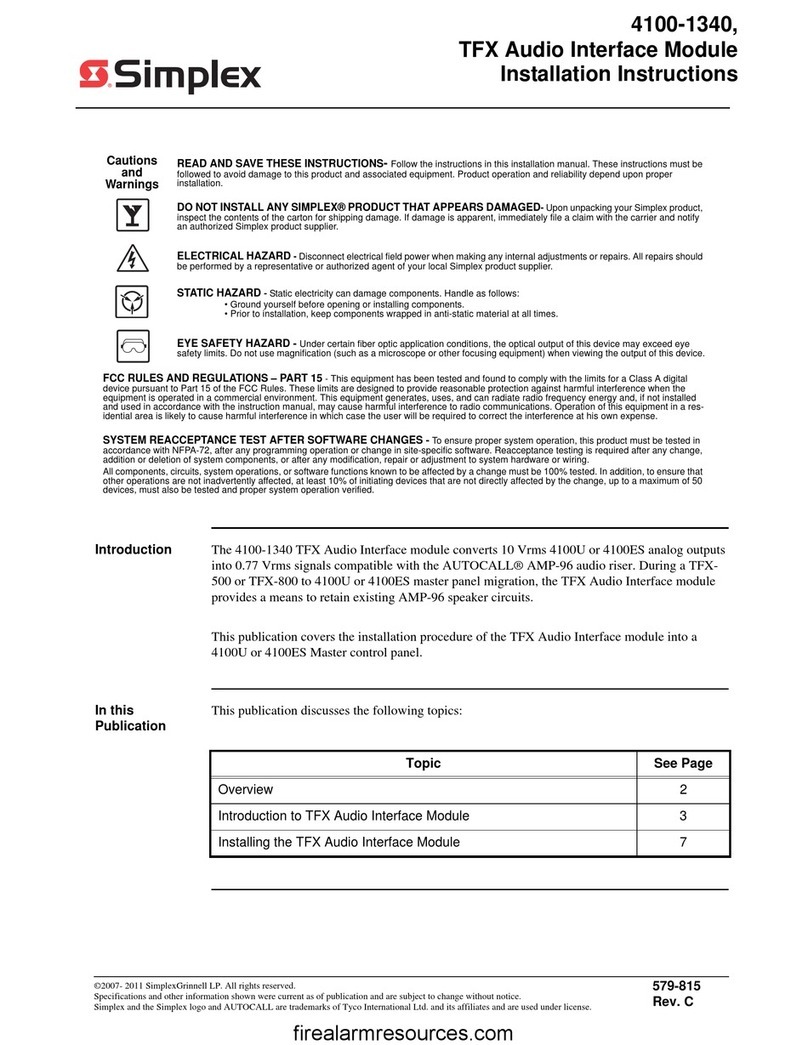 Simplex 4100-1340 User manual