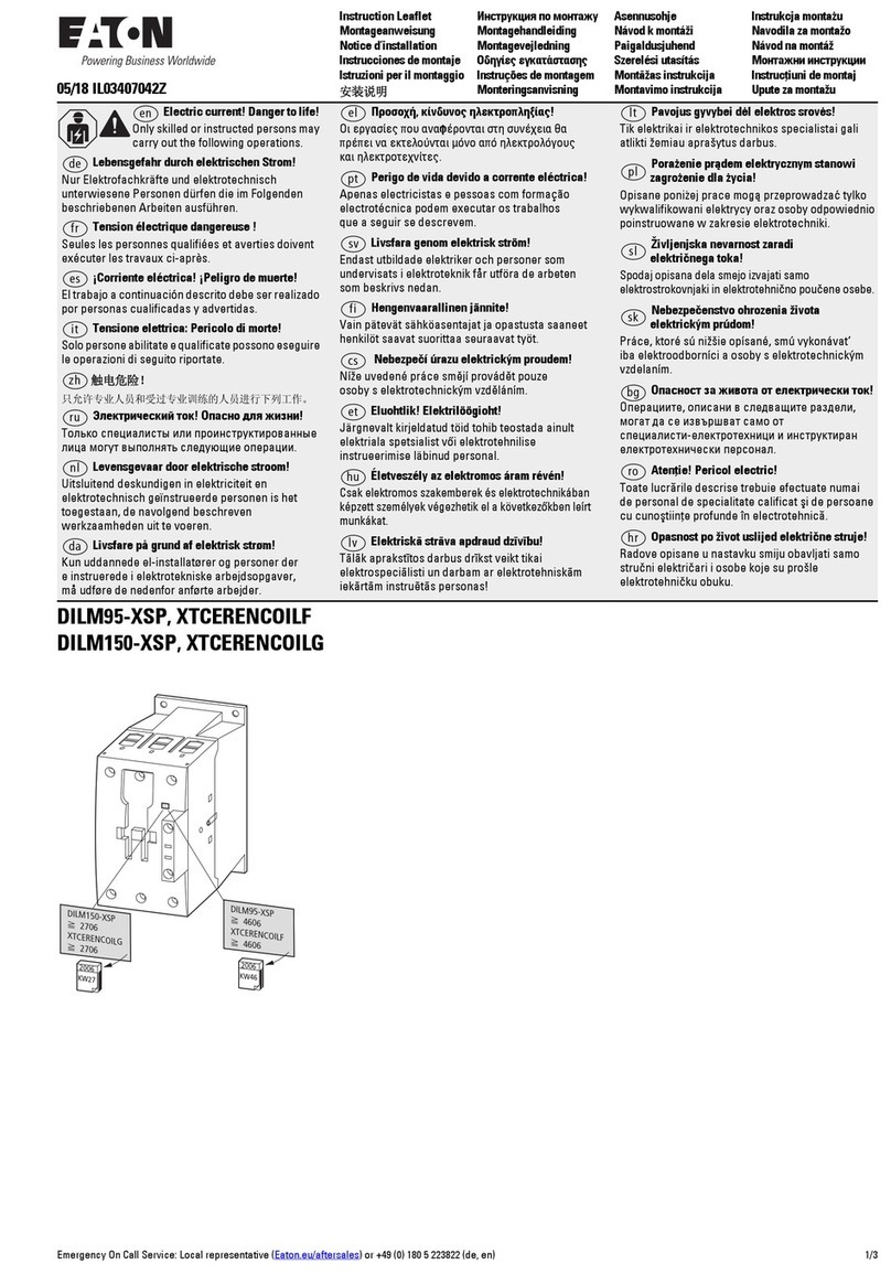 Eaton DILM95-XSP XTCERENCOILF Manual