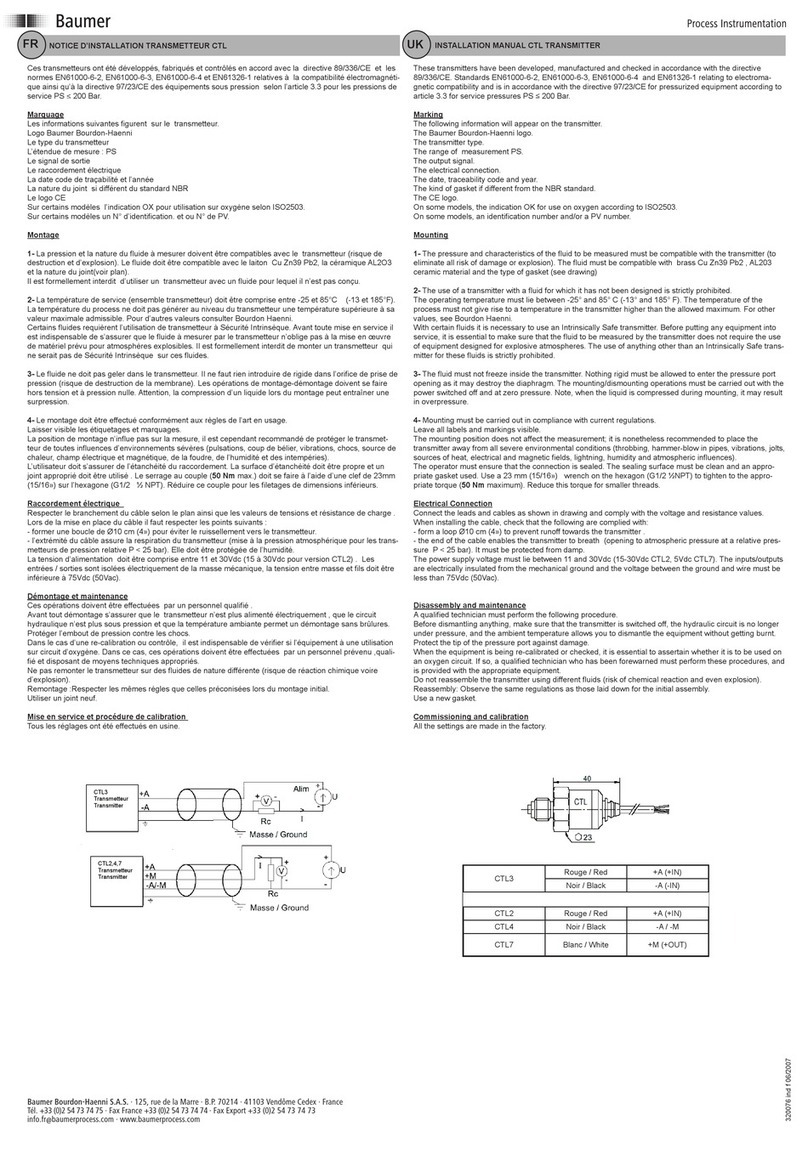 Baumer CTL User manual