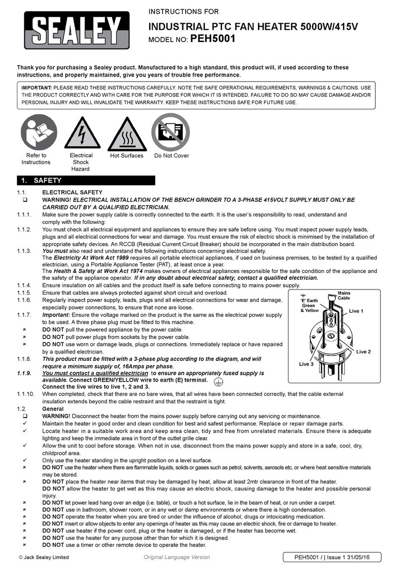 Sealey PEH5001 User manual