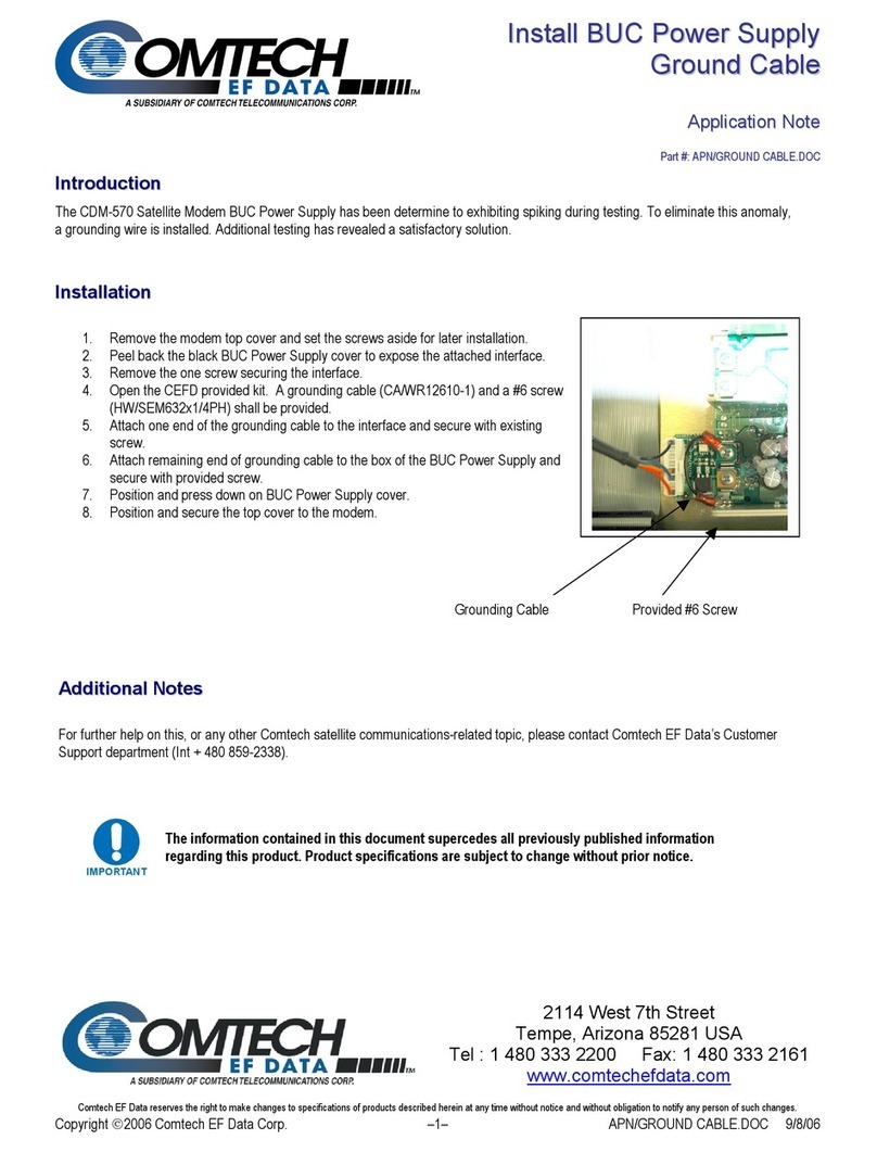 Comtech EF Data APN/GROUND Installation and operating instructions