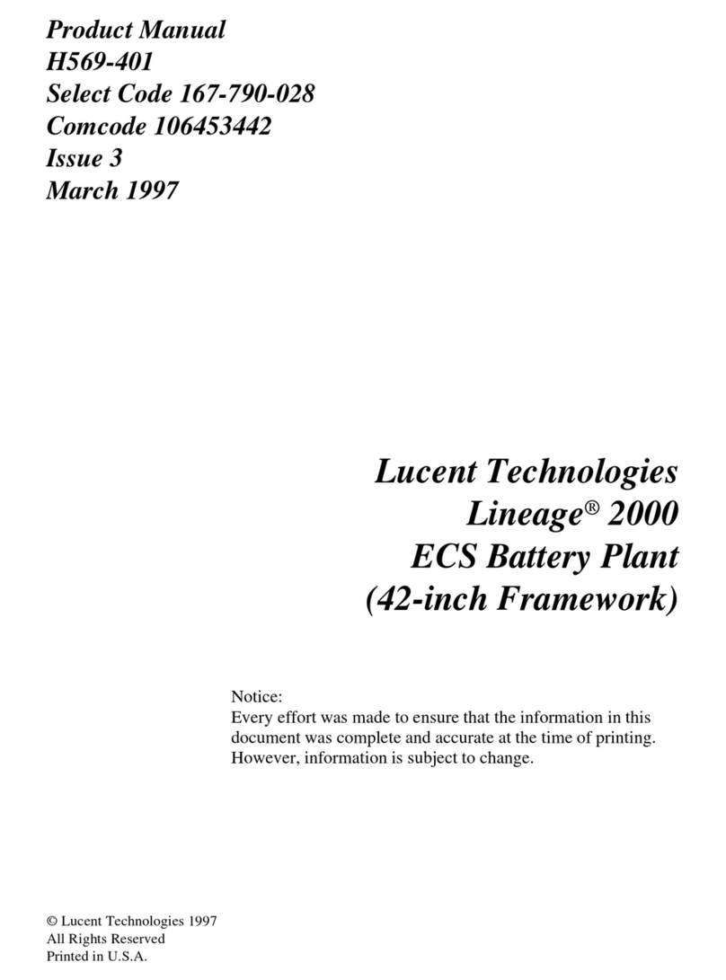 Lucent Technologies Lineage 2000 ECS Battery Plant User manual