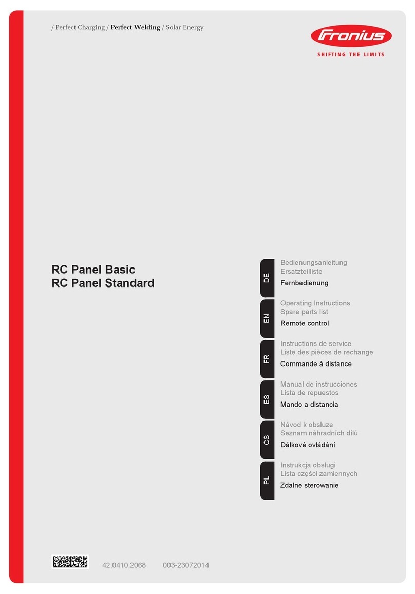 FRO­NIUS RC Panel Basic User manual