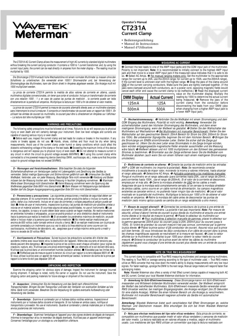 Wavetek CT231A User manual