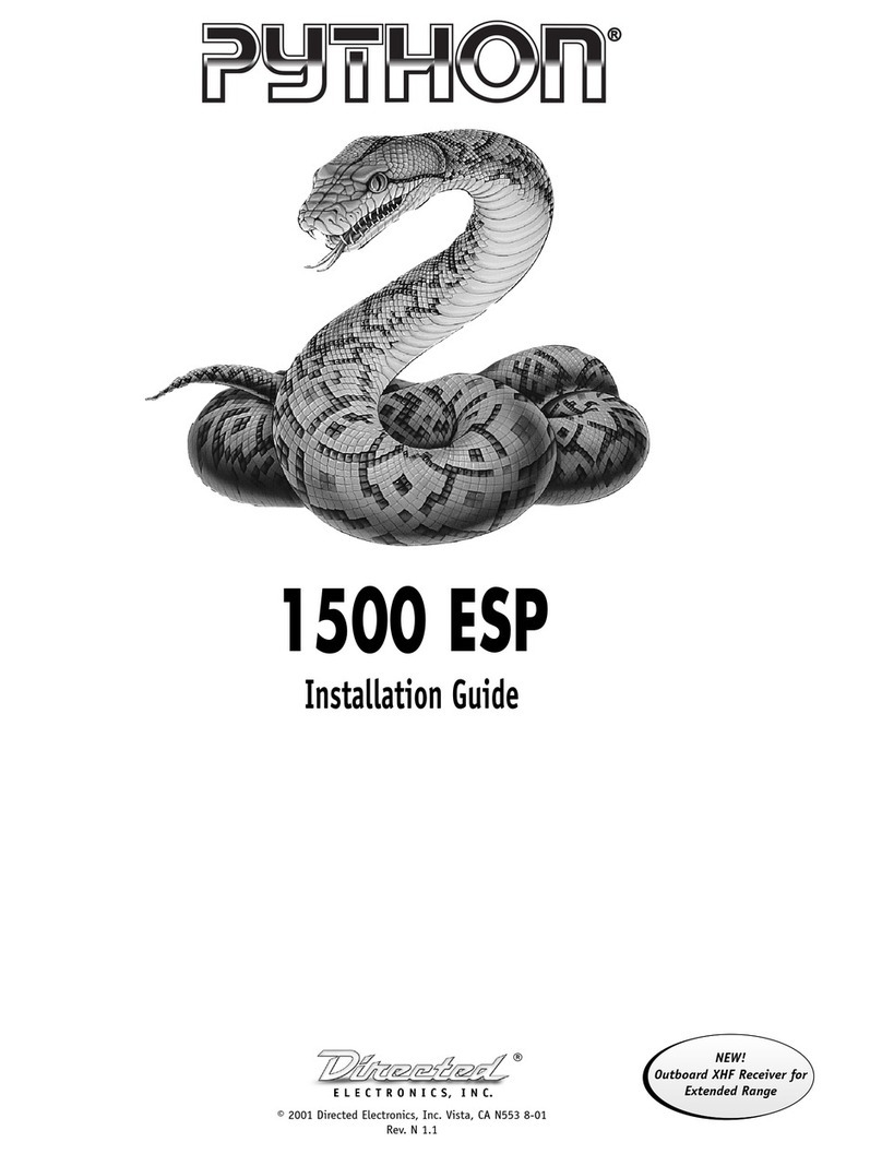 Directed Electronics Python 1500 esp User manual