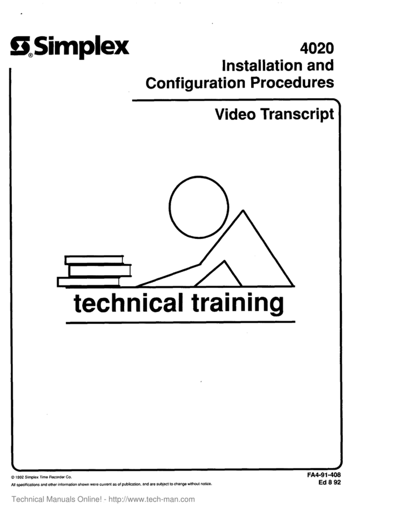 Simplex SafeLINC 4020 Quick guide