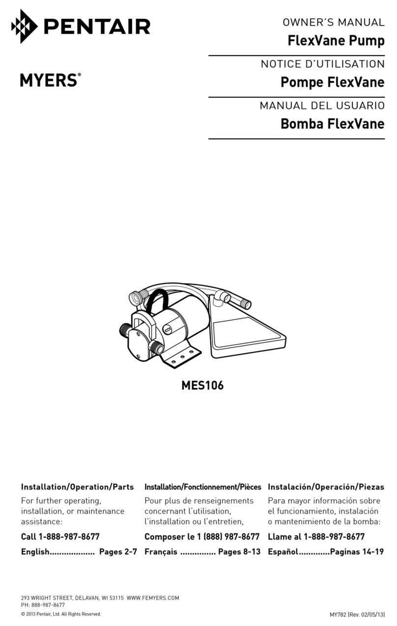 Pentair MYERS MES106 User manual