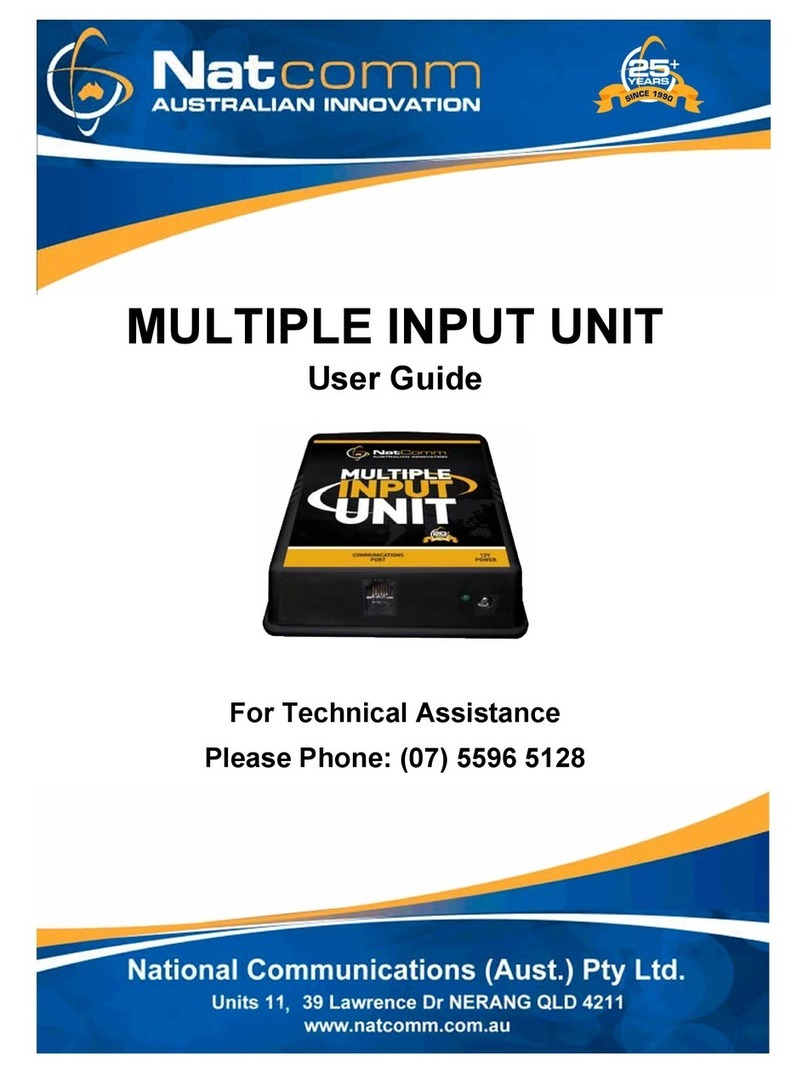 NatComm MULTIPLE INPUT UNIT User manual