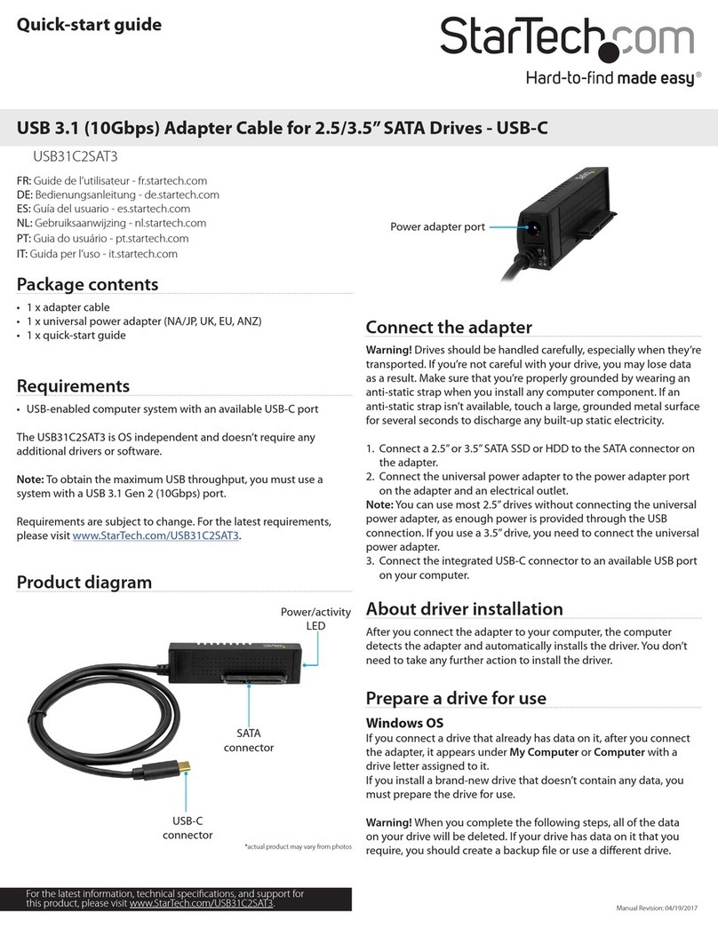 StarTech.com USB31C2SAT3 User manual