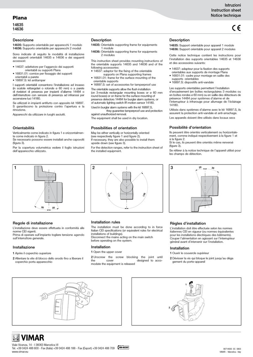 Vimar Plana User manual