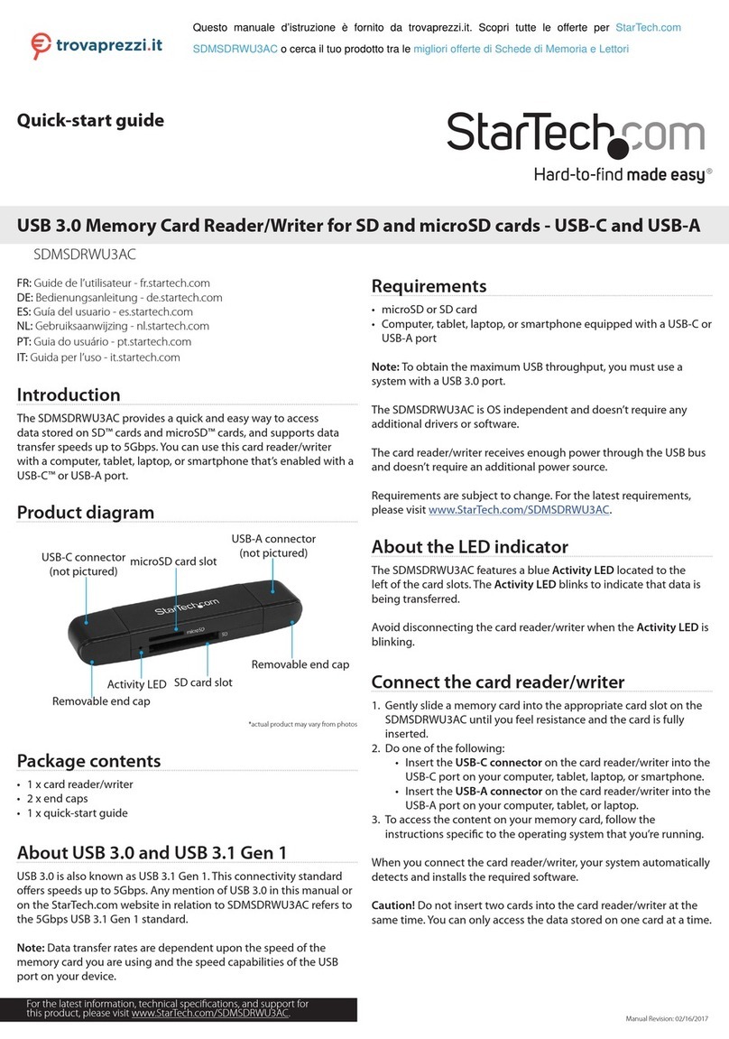 StarTech.com SDMSDRWU3AC User manual