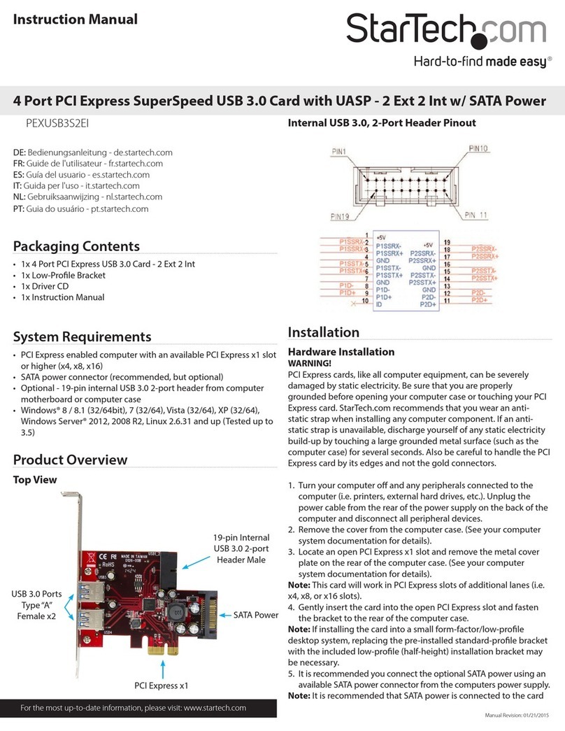 StarTech.com PEXUSB3S2EI User manual