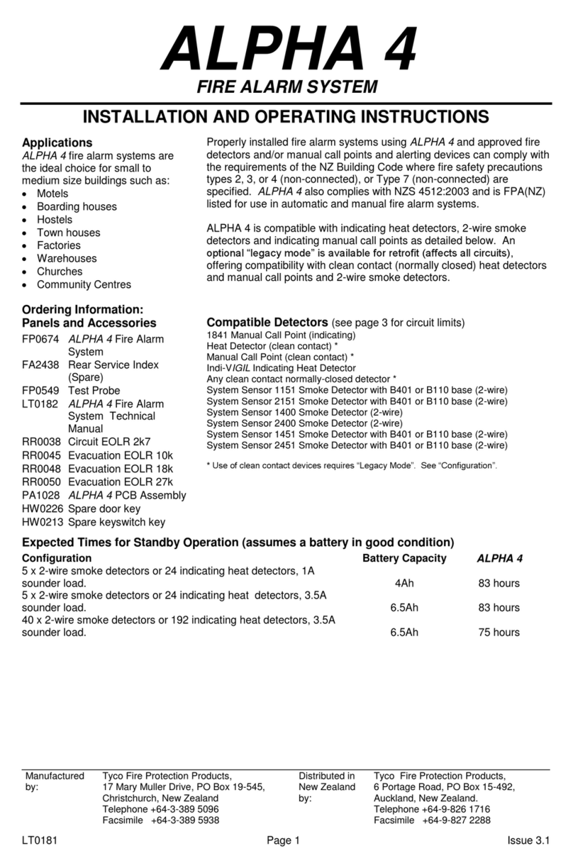 Tyco Fire Product Alpha 4 User manual