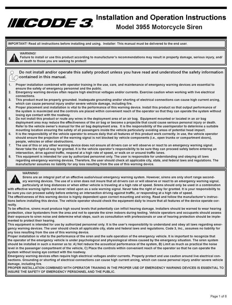 Code 3 3955 User manual