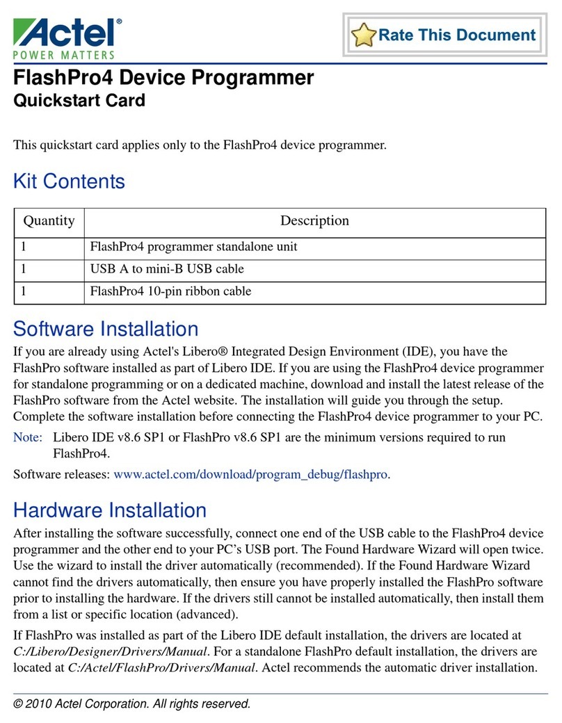 Actel FlashPro4 Technical manual
